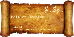 Heitler Szabina névjegykártya